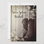 Rustikale Cowboy Boots Western Hochzeit retten das Einladung (Vorderseite)