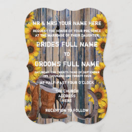 Rustikale Cowboy-Hochzeit im Landhausstil Einladung