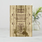 Rustikale Cowboy Hochzeitsreise Foto Einladung (Stehend Vorderseite)