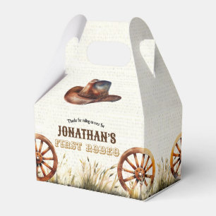 Rustikale Cowboy-Hut-Erstes-Rodeo-Geburtstags-Gesc Geschenkschachtel