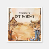 Rustikale Cowboy-Rodeo-1.-Geburtstagsfeier Serviette (Vorderseite)