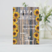 Rustikale Cowboy-Sonnenblume Land Blüte R.S.V.P RSVP Karte (Stehend Vorderseite)