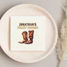 Rustikale Cowboy-Stiefel 1. Rodeo Geburtstagspapie
