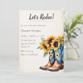 Rustikale Cowboy-Stiefel Geburtstagsfeier  Einladung (Stehend Vorderseite)