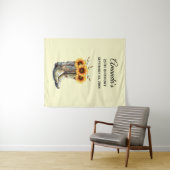 Rustikale Cowboy Stiefel mit Sonnenblumen Geburtst Wandteppich (Beispiel (Horizontal))