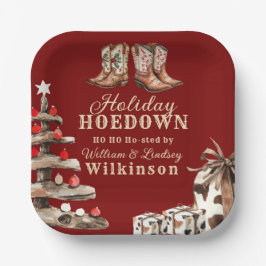 Rustikale Cowboy-Stiefel Weihnachten Holiday Hoedo Pappteller