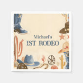 Rustikale Cowboy-Stiefel zum 1. Geburtstag Serviette (Vorderseite)