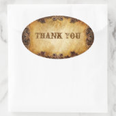 Rustikale Cowboy-Western-Hochzeit Ovaler Aufkleber (Tasche)