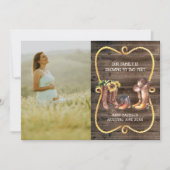 Rustikale Cowboy-Western-Schwangerschaftsankündigu Feiertagskarte (Vorderseite)