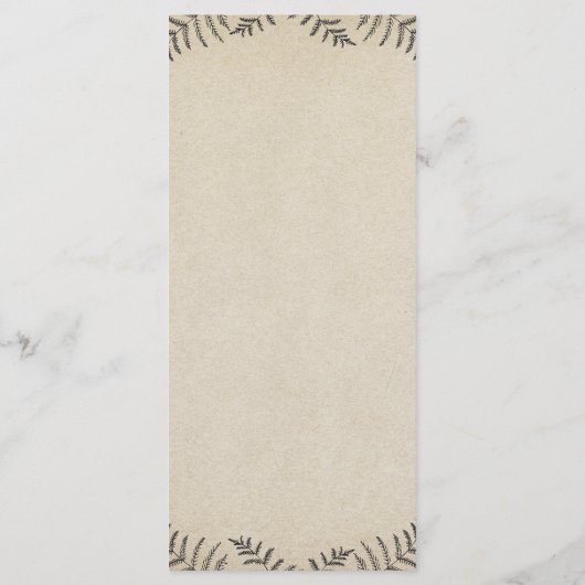 Rustikale Cowboystiefel für Hochzeitsmenükarten Menükarte (Rückseite)