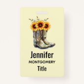 Rustikale Cowboystiefel mit Sonnenblumen Ausweis (Rückseite)