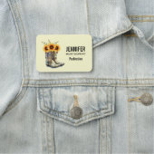 Rustikale Cowboystiefel mit Sonnenblumen Namensschild (Beispiel)