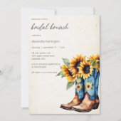Rustikale Cowboystiefel & Sonnenblumen Einladung (Vorderseite)