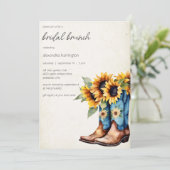 Rustikale Cowboystiefel & Sonnenblumen Einladung (Stehend Vorderseite)