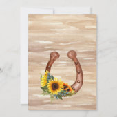 Rustikale Cowboystiefel und Hutsonnenblumen Aquare Einladung (Rückseite)