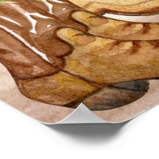 Rustikale Cowboystiefel und Hutsonnenblumen Aquare Poster (Ecke)