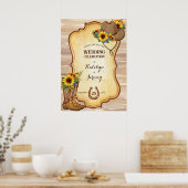 Rustikale Cowboystiefel und Hutsonnenblumen Aquare Poster (Küche)