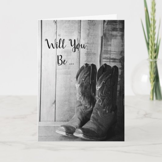 Rustikale Cowboystiefel werden Sie meine Bridesmai Einladung (Vorderseite)