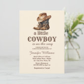 rustikale Cowboystiefel Western Babydusche Einladung (Stehend Vorderseite)
