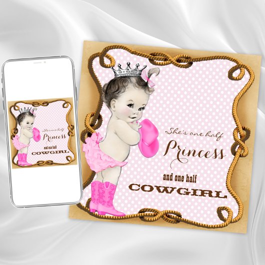 Rustikale Cowgirl Babydusche Einladung