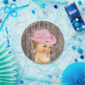 Rustikale Cowgirl Babydusche Pappteller (Party)