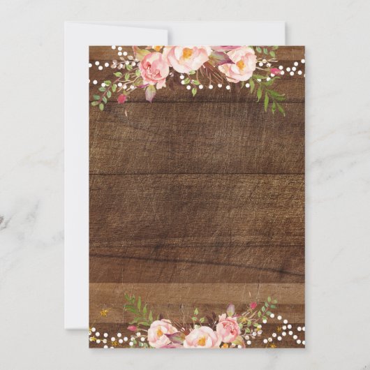 Rustikale Cowgirl-Babyduschkarte Einladung (Rückseite)