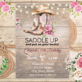 Rustikale Cowgirl Einladung