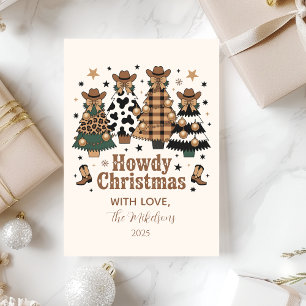 Rustikale Cowgirl-Howdy-Western-Weihnachten Feiertagskarte