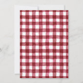 Rustikale Cranberry Gingham Holiday Einladung (Rückseite)