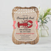 Rustikale Crawfish Boil Einladung (Stehend Vorderseite)