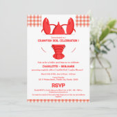 Rustikale Crawfish Boil Paare Dusche Einladung (Stehend Vorderseite)