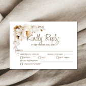 Rustikale Cream Floral Wedding RSVP Karte