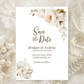 Rustikale Cream Floral Wedding Save The Date