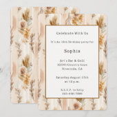 Rustikale Creme Boho Blumen Geburtstag   Einladung (Vorne/Hinten)