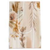 Rustikale Creme Boho Blumen Geburtstag Mittlere Geschenktüte (Rückseite)