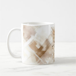 Rustikale Creme Braun Gestreift Hase Kaninchen Lie Kaffeetasse