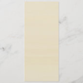 Rustikale Creme Gold Blumengrün Hochzeit Menükarte (Rückseite)