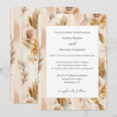 Rustikale Creme-Rand Boho-Floral-Hochzeit Einladung (Vorne/Hinten)