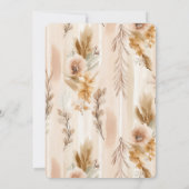 Rustikale Creme-Rand Boho-Floral-Hochzeit Einladung (Rückseite)