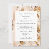 Rustikale Creme-Rand Boho-Floral-Hochzeit Einladung (Vorderseite)