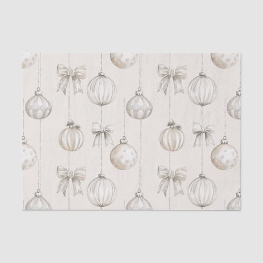 Rustikale Creme-Schneeflocken-Ornamente Weihnachte Seidenpapier (Vorderseite)