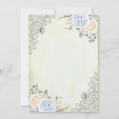 Rustikale Creme Soft Blue Floral Lace muslimische Einladung (Rückseite)