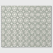 Rustikale Creme und Sage Snowflake Weihnachten Geschenkpapier (Flach)