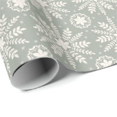 Rustikale Creme und Sage Snowflake Weihnachten Geschenkpapier (Rolleneckpunkt)