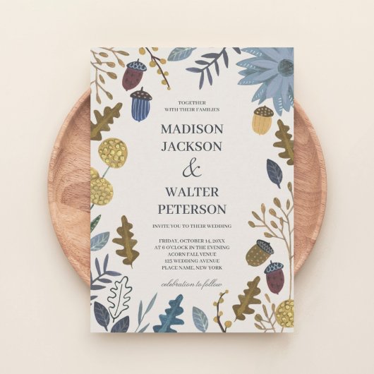 Rustikale, cremefarbene Herbstlaube Einladung