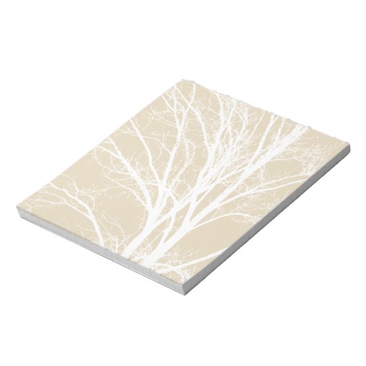 Rustikale, cremefarbene Zweige Notizblock (Rotiert)