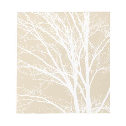 Rustikale, cremefarbene Zweige Notizblock (Vorderseite)