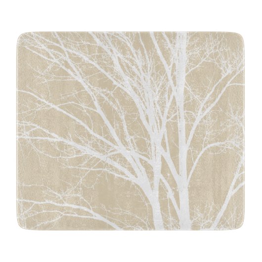 Rustikale, cremefarbene Zweige Schneidebrett (Vorderseite)