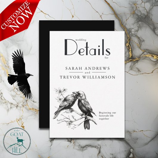 Rustikale Crow Lovers Begleitkarte