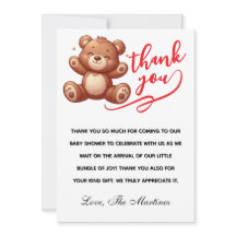 Rustikale Cub Bär Junge Baby Shower Danke